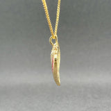 Estate 14K Y Gold Ruby & Diamond American Flag Heart Pendant