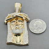 Estate 10K Y Gold 3.86ctw Diamond Jesus Pendant