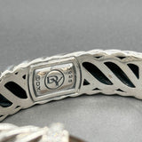 Estate David Yurman SS 12.83ctw Smoky Quartz & Diamond Waverly Cuff Bracelet