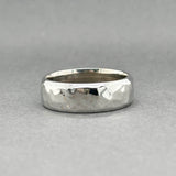 Estate 14K W Gold 7.07mm Hammered Ring