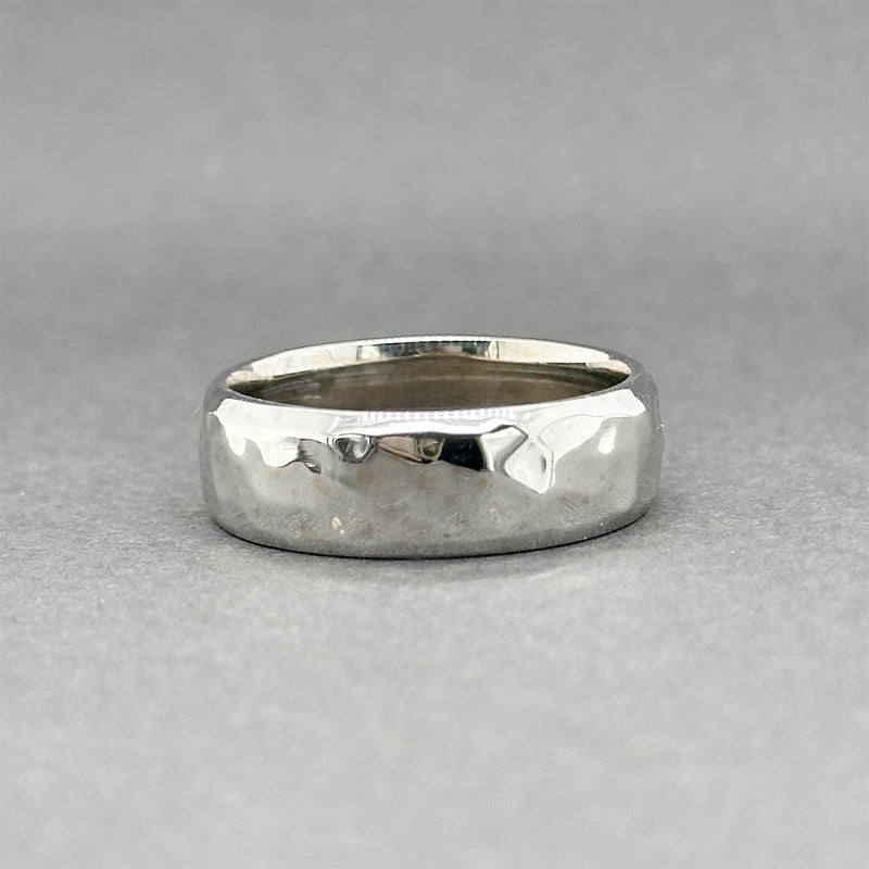Estate 14K W Gold 7.07mm Hammered Ring
