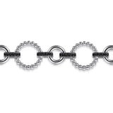 SS Black Spinel Link Bracelet