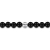 SS Men's 8" 6mm Black Onyx Titanium Bead Bracelet