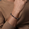 SS Men's 8" 6mm Black Onyx Titanium Bead Bracelet