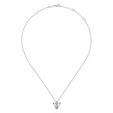 SS 0.14ct Blue Topaz Angel Pendant