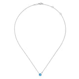 Collier avec topaze bleue SS 0,90 ct et diamants 0,02 ct