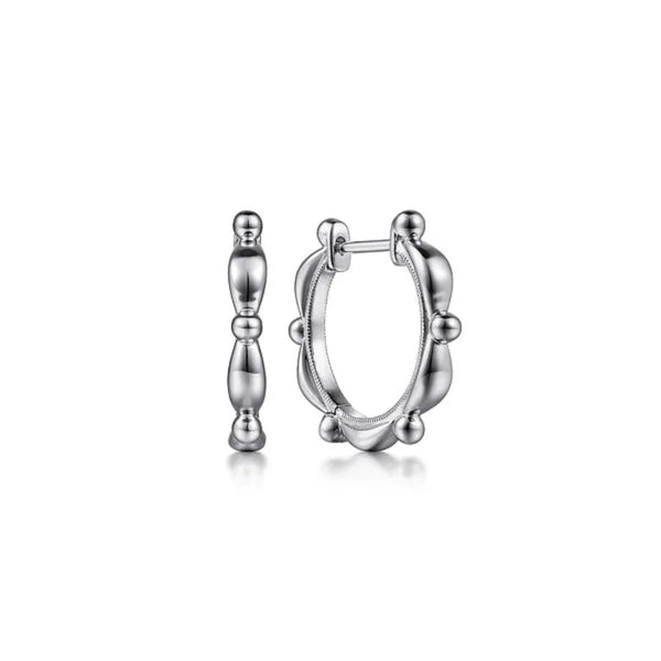 SS 18mm Bead Huggie Earrings