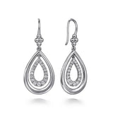 SS 0.69ctwWhite Sapphire Teardrop Dangle Earrings