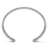 SS 1.64ctw White Sapphire Multi Row Cuff Bracelet
