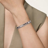 SS 1.64ctw White Sapphire Multi Row Cuff Bracelet