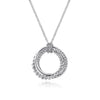 SS 17.5" Round Triple Circle Pendant Necklace