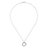SS 17.5" Round Triple Circle Pendant Necklace
