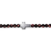SS 8" Cross Bracelet with 4mm Tiger Eye Beads