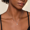 SS Round Pearl and 0.02ct Diamond Pendant Necklace