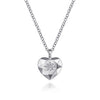 SS 0.01ctw Single Diamond Dia Cut Heart Pendant