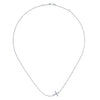SS 0.19ctw White Sapphire Sideways Cross Necklace