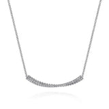 SS 0.35ctw White Sapphire Beaded Bar Necklace