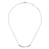 SS 0.35ctw White Sapphire Beaded Bar Necklace