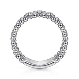 SS White Sapphire Beaded Ring