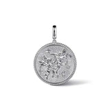 SS 0.11ctw 32mm White Sapphire Gemini Medallion Pendant