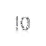 SS 0.15ctw Bezel Set White Sapphire 12mm Huggie Earrings