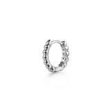 SS 0.15ctw Bezel Set White Sapphire 12mm Huggie Earrings