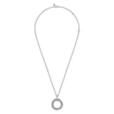 SS 1.75ctw White Sapphire Beaded Triple Open Circle Necklace