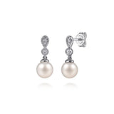 SS 0.09ctw White Sapphire MOP Drop Earrings