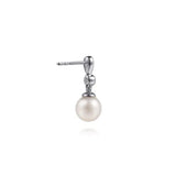 SS 0.09ctw White Sapphire MOP Drop Earrings
