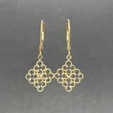 Estate 14K Y Gold Quarter Foil Dangle Earrings