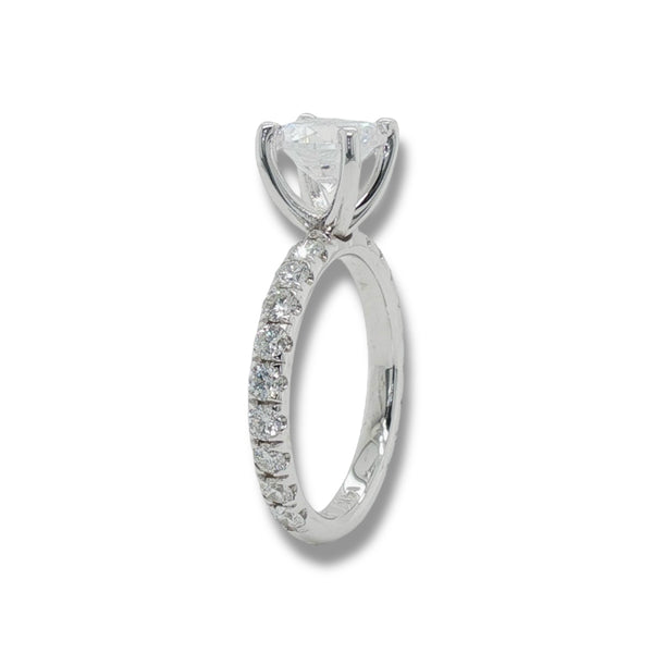 14K W Gold 0.90ctw G/SI1 3/4 around Diamond Engagement Ring Mounting