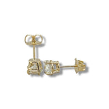14K Y Gold 1.45ctw H/SI2 Diamond Stud Earrings GIA