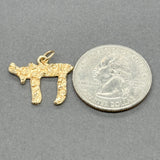 Estate 14K Y Gold Chai Pendant