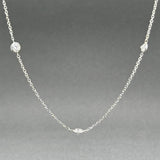 Estate 14K W Gold 1.10ctw I-J/SI1-2 Diamond By The Yard Necklace