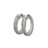 14K W Gold 0.88ctw G/I1 20mm Round Diamond Hoop Earrings