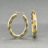 Estate 14K Y Gold Oval Twisted Hoop Earrings