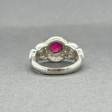 Estate 14K W Gold 0.46ct Ruby & 0.42ctw Diamond Ring