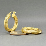 Estate 18K Y Gold 25mm Twisted Hoop Earrings