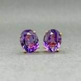 Estate 14K Y Gold Amethyst Stud Earrings