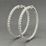 Estate 14K W Gold 8.36ctw H-I/SI2-I1 Diamond In/Out Hoop Earrings
