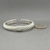 Estate Judith Ripka SS CZ Cuff Bracelet