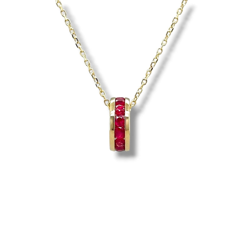 14K Y Gold 0.52ctw Ruby Rondell Pendant