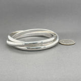 Estate Tiffany & Co. SS Triple Rolling Bangle Bracelet