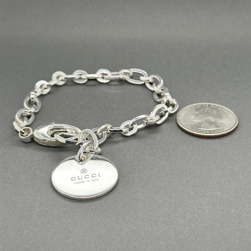 Estate Gucci SS Round Tag Bracelet