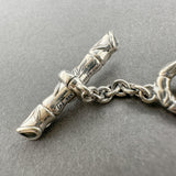 Estate Jai SS Bamboo Figaro Link Bracelet