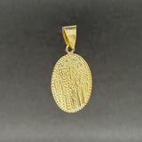 Estate 14K Y Gold 28.6mm Oval Greek Cross Pendant