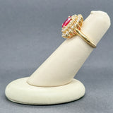 Estate 14K Y Gold 1.91ct Ruby & 0.88ctw Diamond Cocktail Ring
