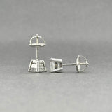 Estate 14K W Gold 0.92ctw F-G/I1 Diamond Screw Back Earrings