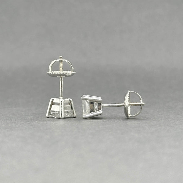 Estate 14K W Gold 0.92ctw F-G/I1 Diamond Screw Back Earrings