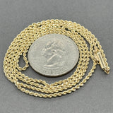 Estate 14K Y Gold 1.61mm 24” Rope Chain